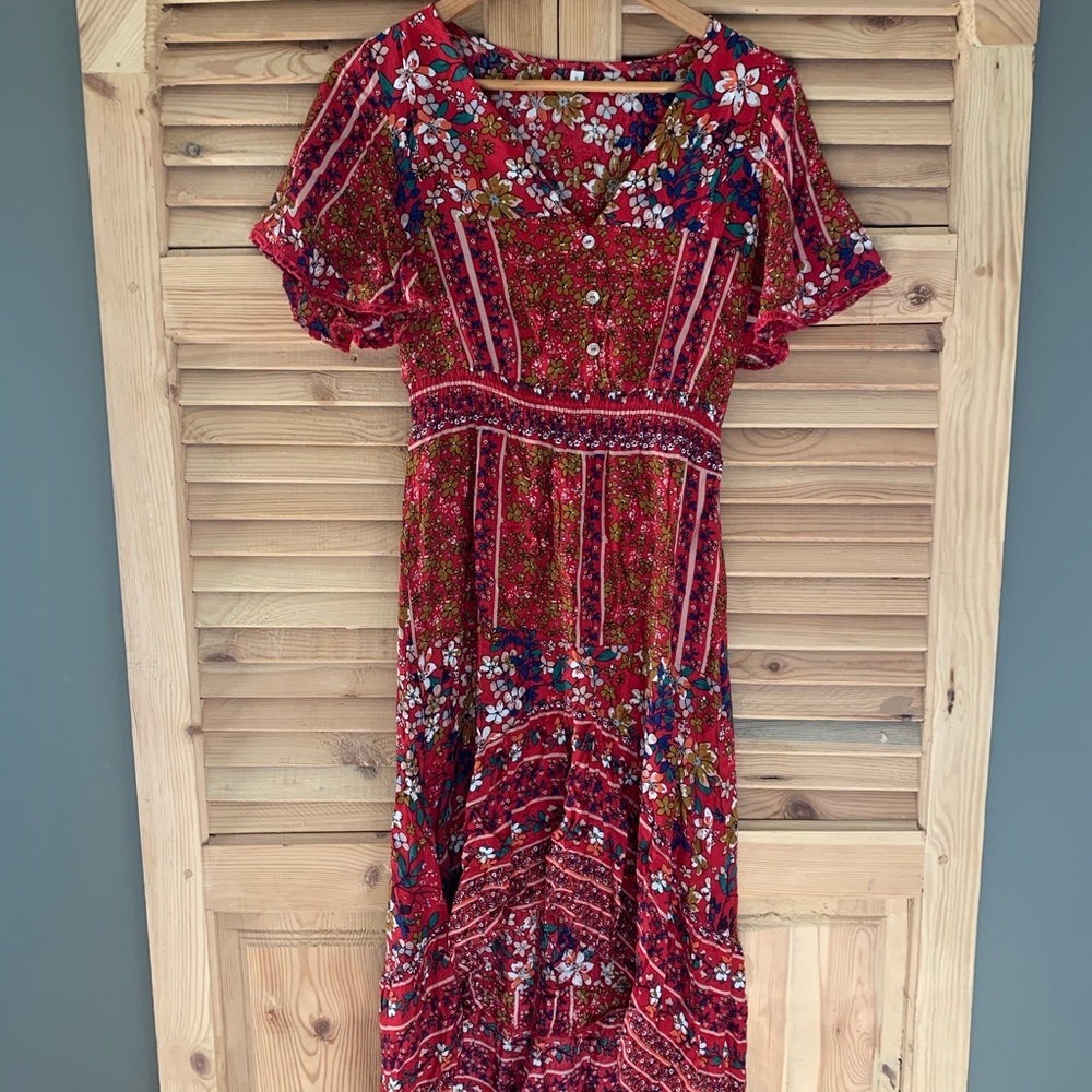 Hi-low maxi dress